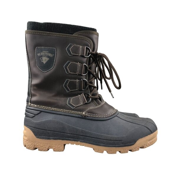 Herman Survivors Men\'s Size 9 Brown All Man Made Lace-Up Mid Calf Winter Boots main image 7